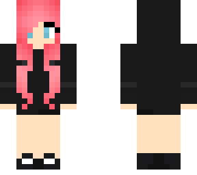 preview for Black clothes pink hair beatiful eyes