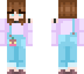 preview for Brown hair blue eyes overall pastel purple girl