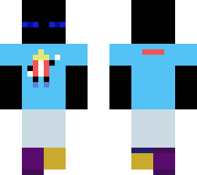 preview for cool blue eyed enderman with popcorn guy shirt and thanos shoes