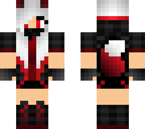 preview for red and white hair wolf neko with headphones