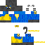 skin for cat in yellow-blue suit