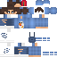 skin for Chicken Hoodie Youtuber Brown Hair Blue