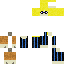 skin for Minecraft Boy with Yellow Hair Black Shirt and Brown Pants