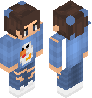 Chicken Hoodie Youtuber Brown Hair Blue