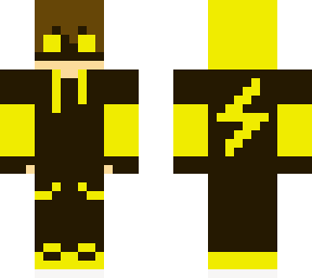 Minecraft Boy with Yellow Hair Black Shirt and Brown Pants